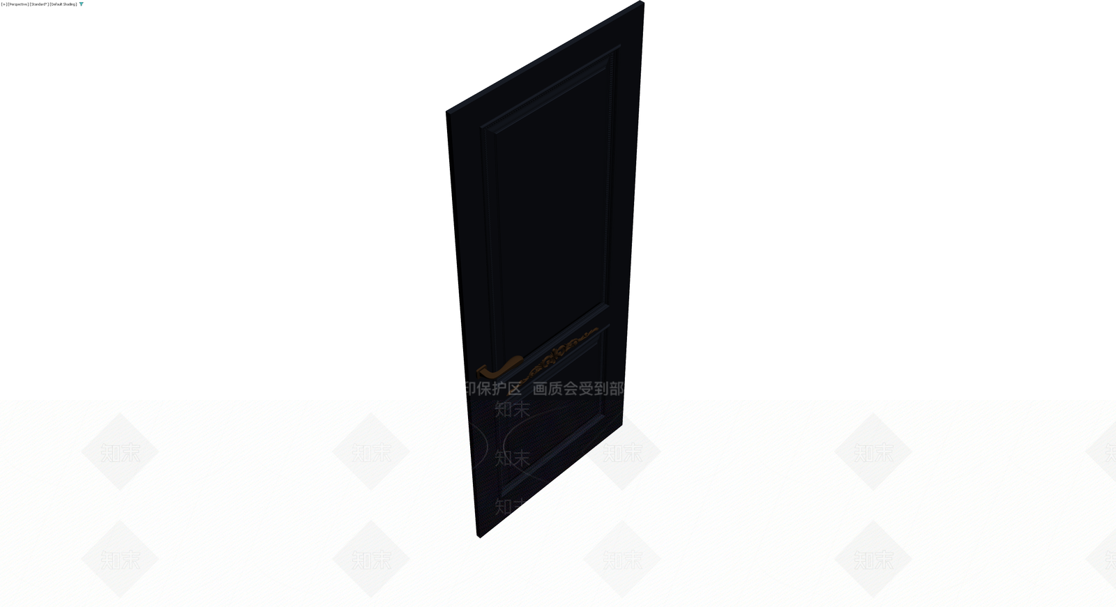 黑色双板装饰门3D模型下载【ID:1230006538】