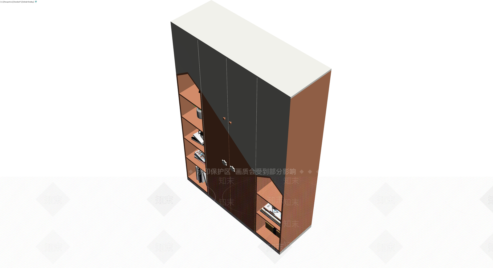 现代风格组合书柜3D模型下载【ID:1230579040】
