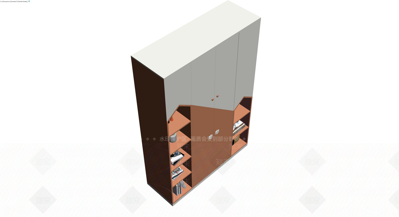 现代风格组合书柜3D模型下载【ID:1230579040】