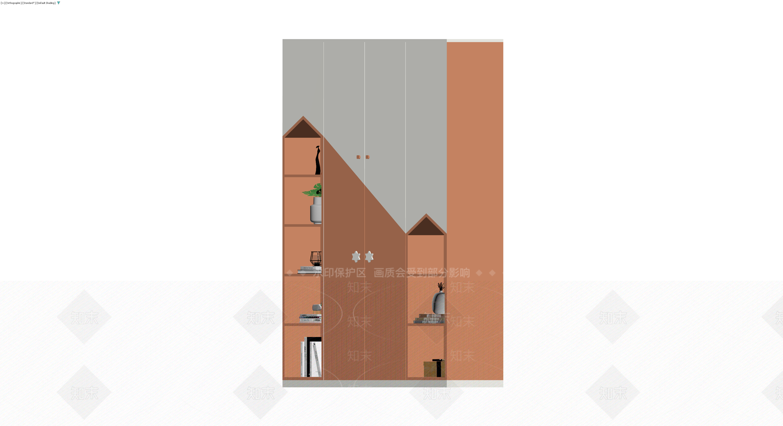 现代风格组合书柜3D模型下载【ID:1230579040】