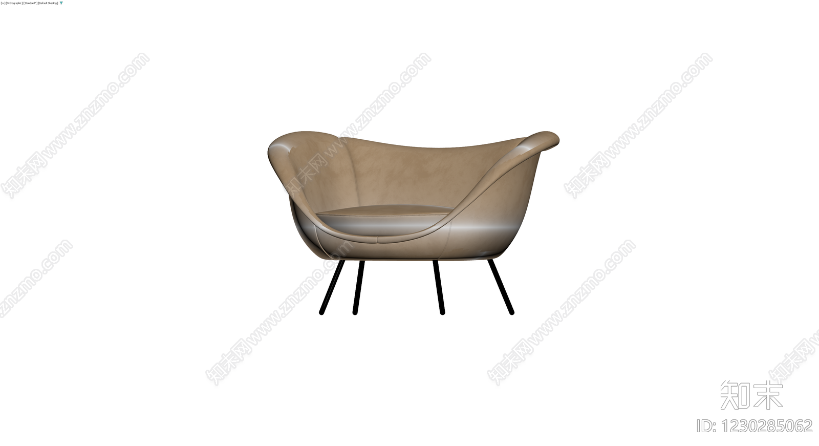 现代风格米色休闲椅3D模型下载【ID:1230285062】