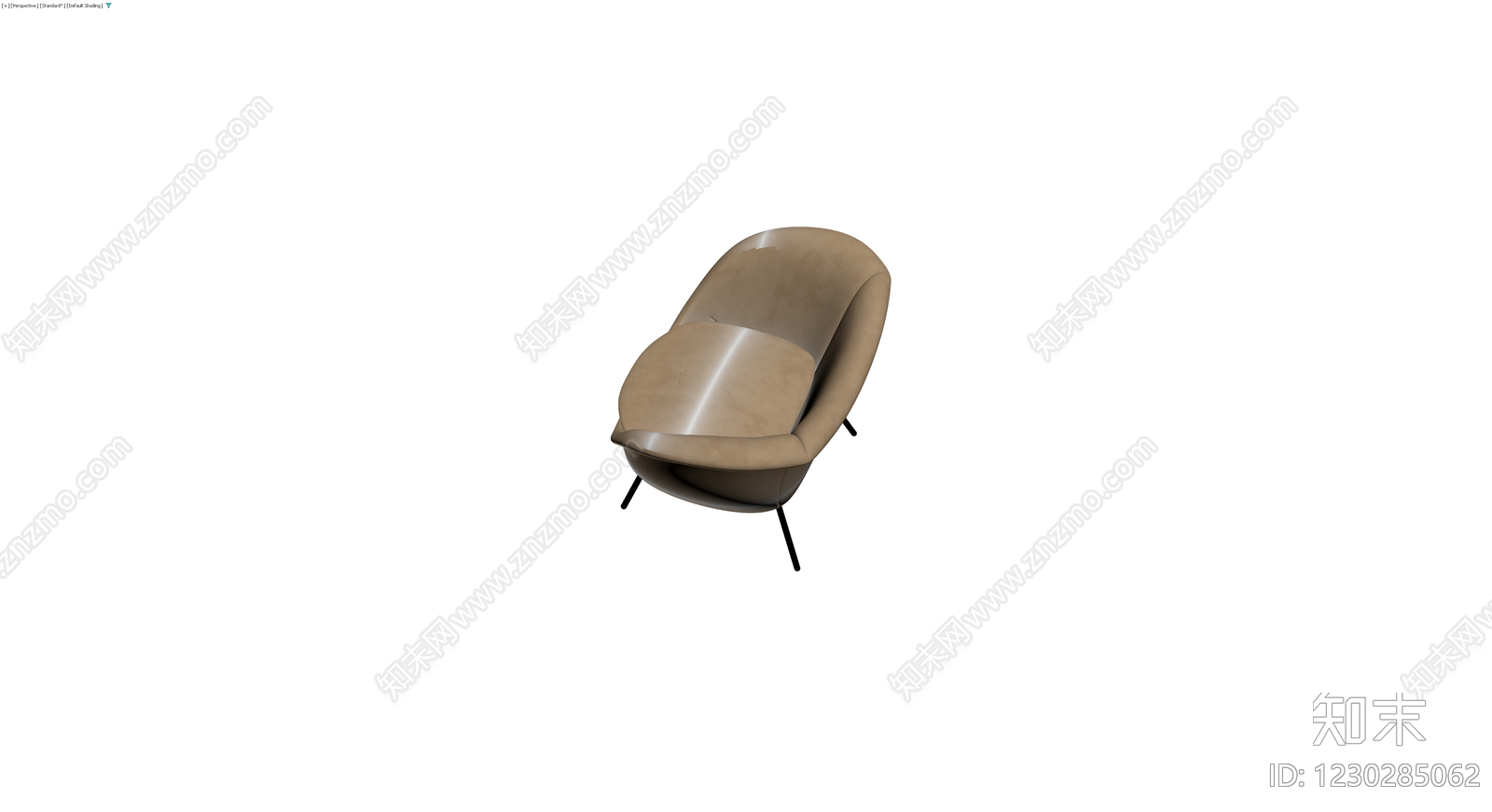 现代风格米色休闲椅3D模型下载【ID:1230285062】