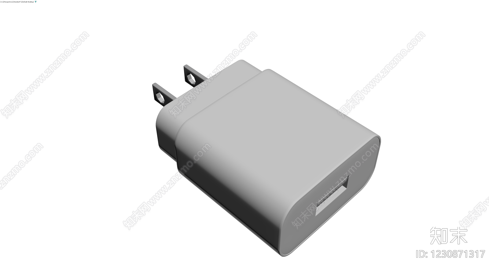 白色电源适配器3D模型下载【ID:1230871317】