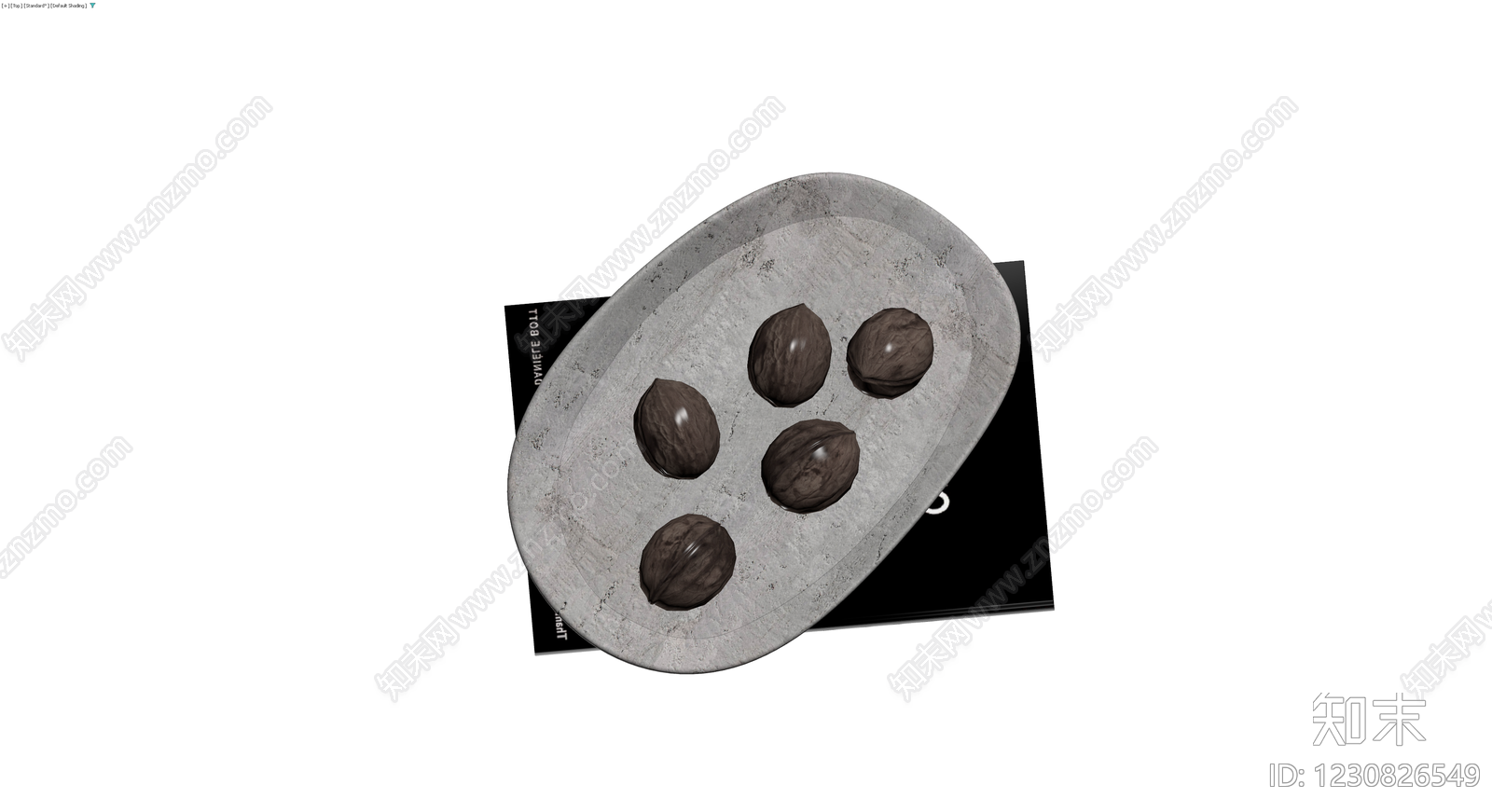 书籍与石碗核桃组合3D模型下载【ID:1230826549】