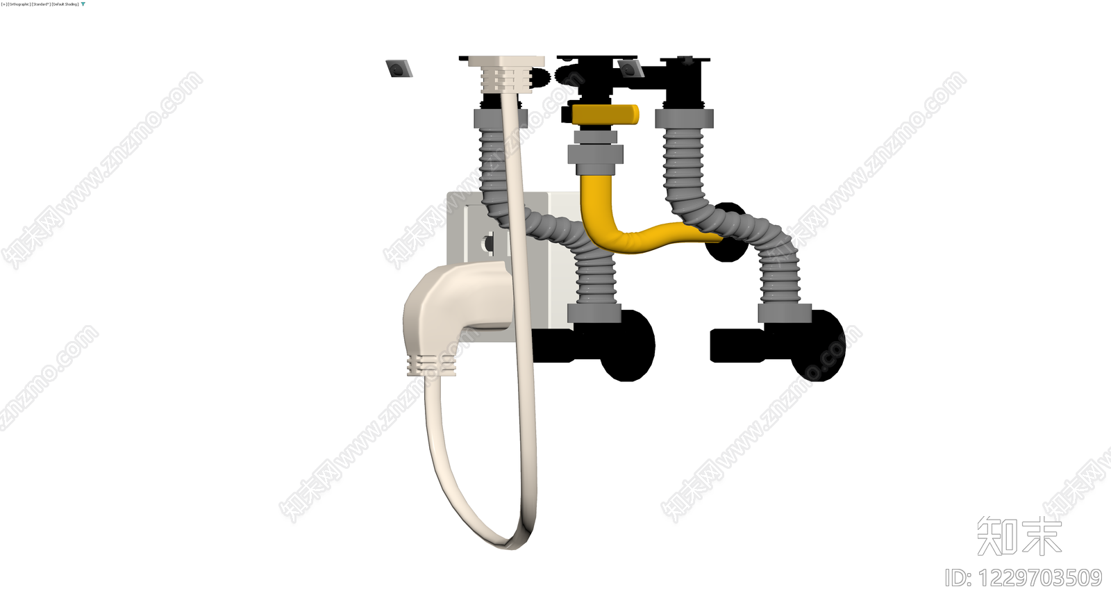 插座与线缆装置模型3D模型下载【ID:1229703509】