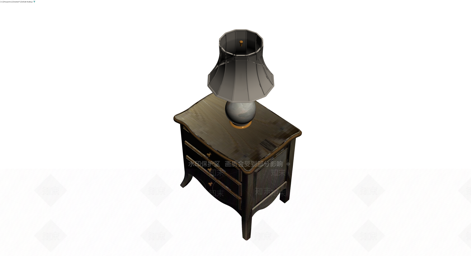 深色床头柜配台灯3D模型下载【ID:1230143067】