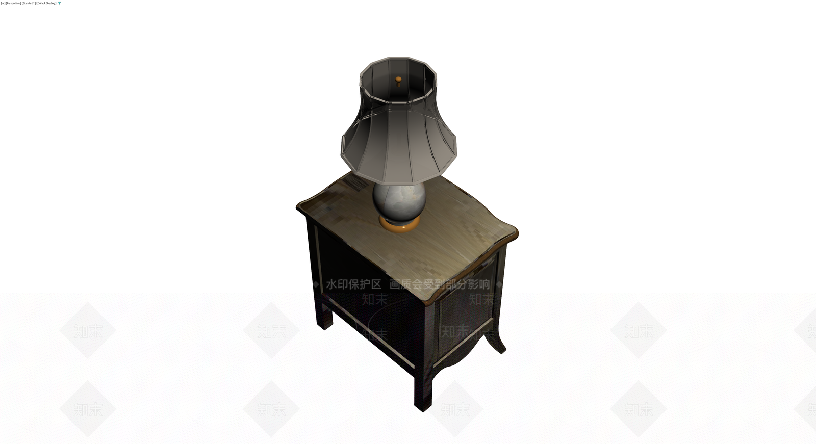 深色床头柜配台灯3D模型下载【ID:1230143067】