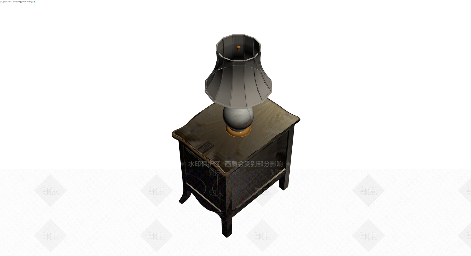深色床头柜配台灯3D模型下载【ID:1230143067】