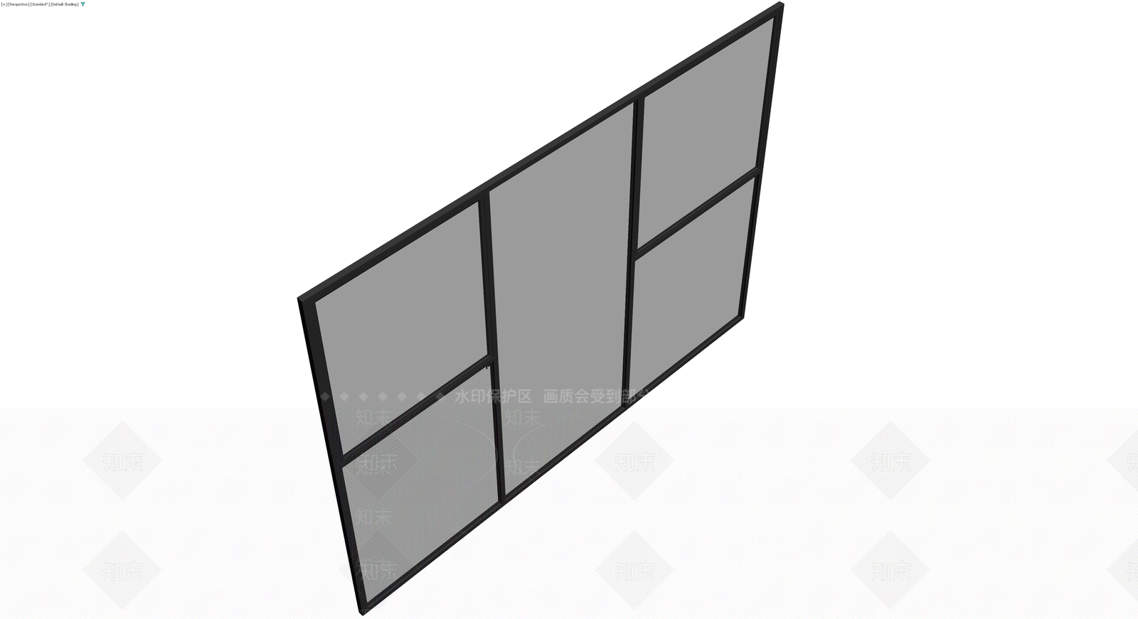 黑框灰玻璃隔断3D模型下载【ID:1230420899】