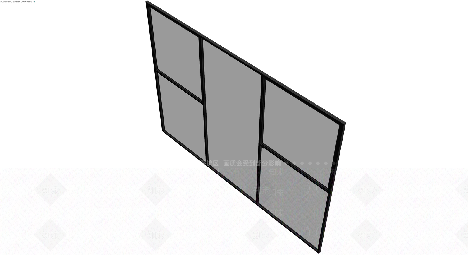 黑框灰玻璃隔断3D模型下载【ID:1230420899】