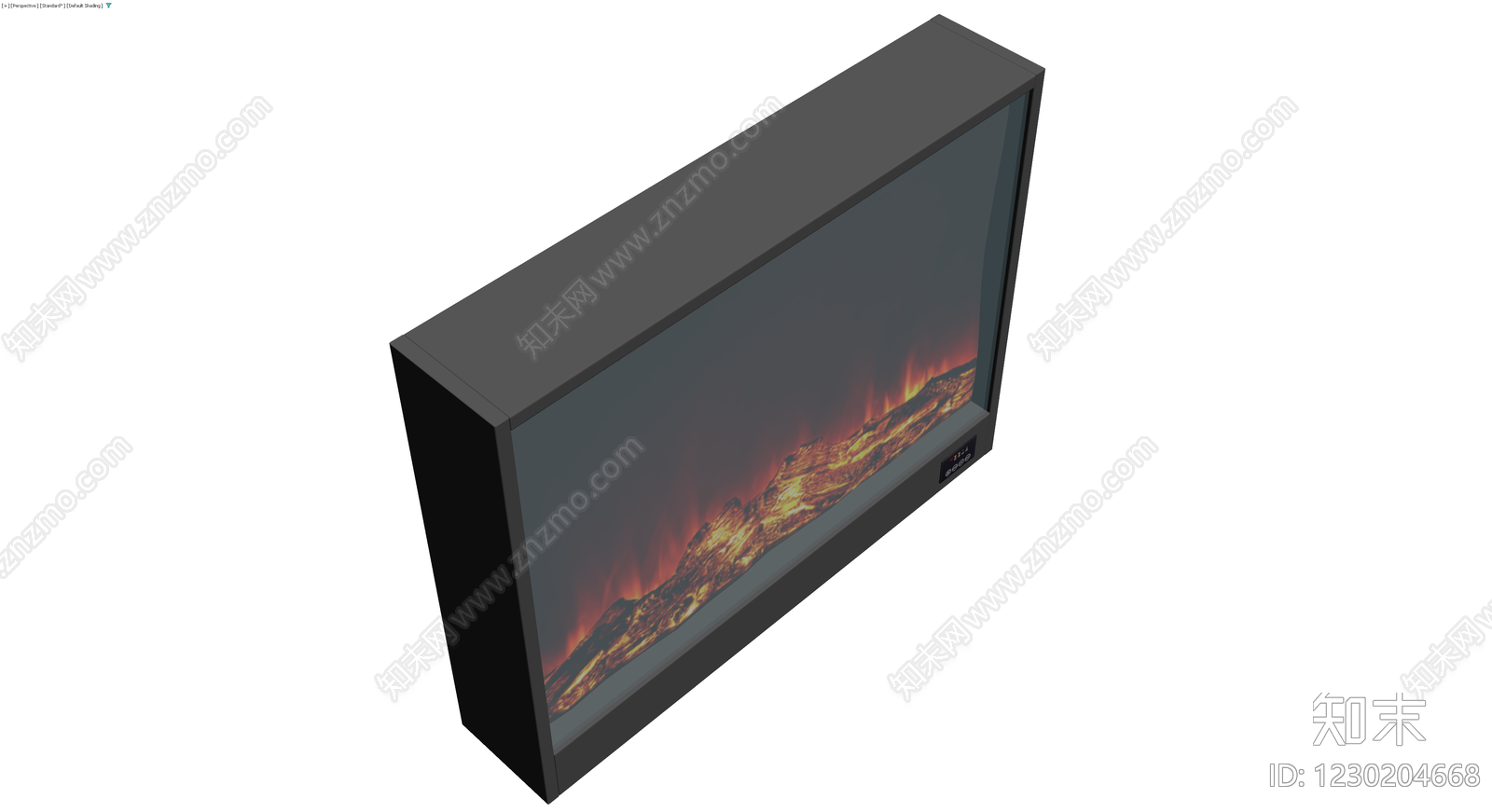 黑色长方形电壁炉3D模型下载【ID:1230204668】