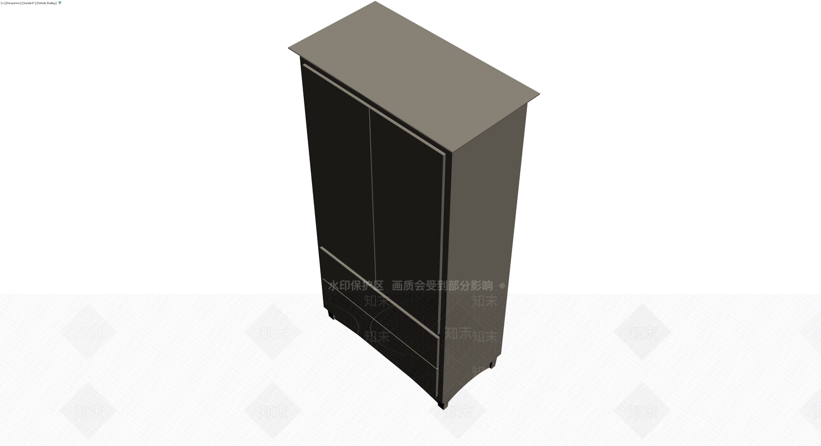 双门两斗灰色衣柜3D模型下载【ID:1230323695】