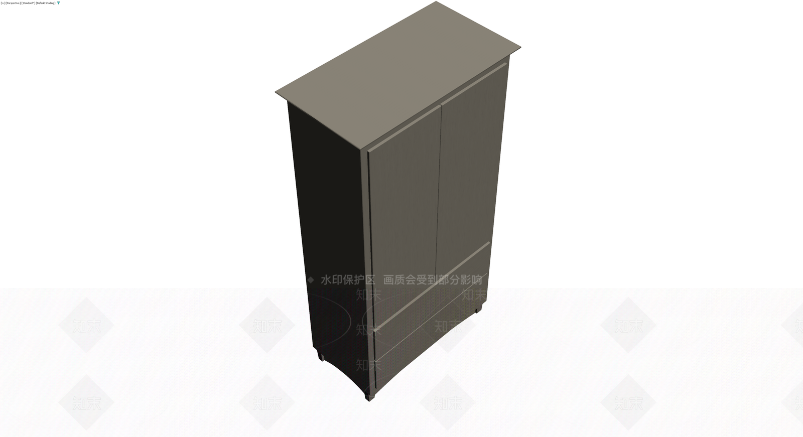 双门两斗灰色衣柜3D模型下载【ID:1230323695】