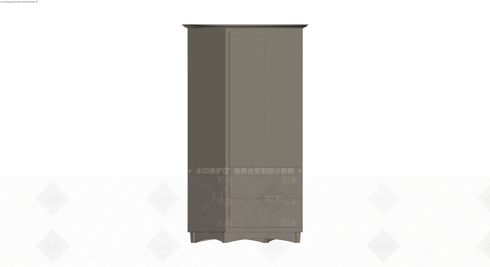 双门两斗灰色衣柜3D模型下载【ID:1230323695】