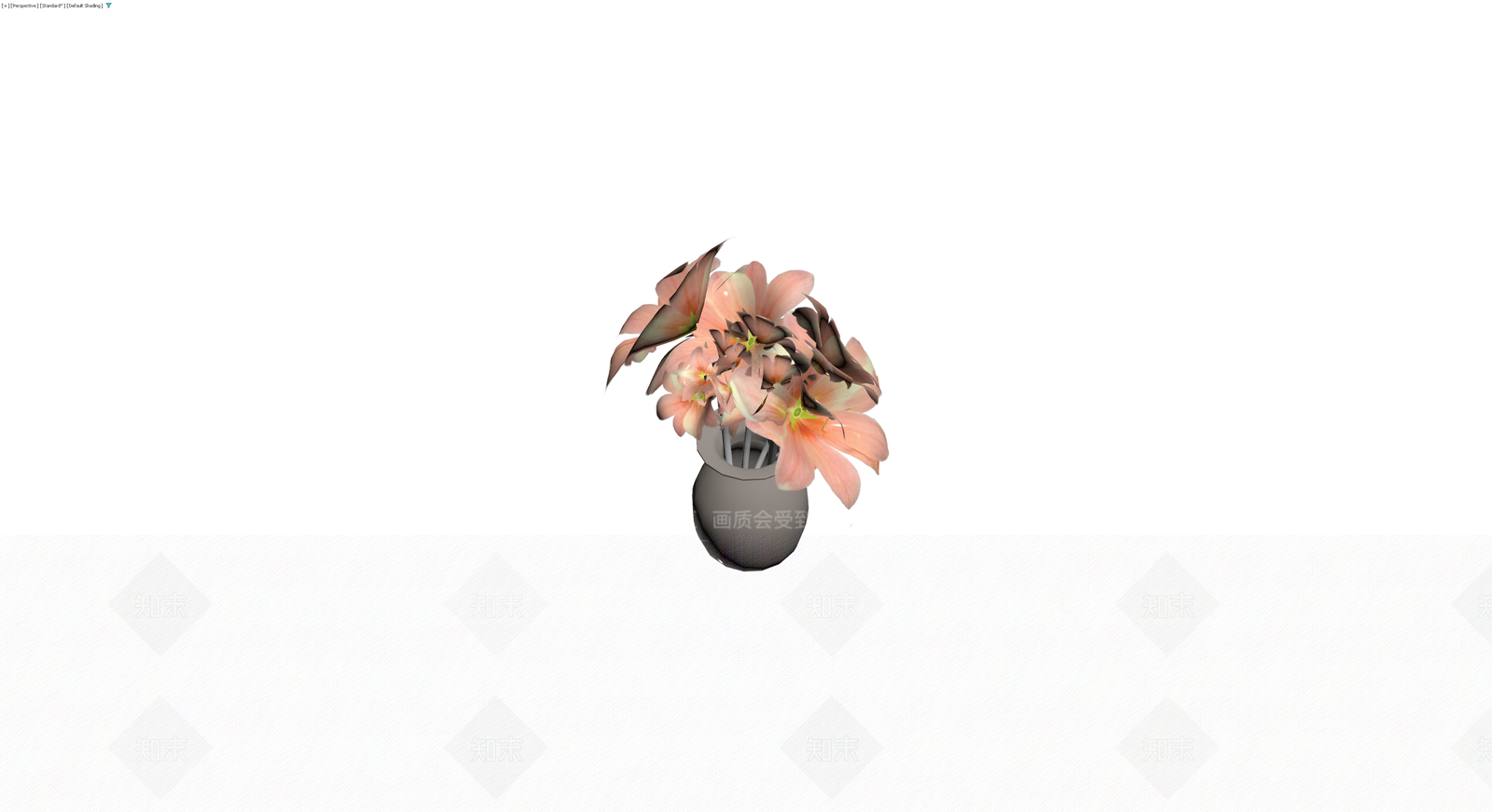 灰色花瓶配花卉盆栽3D模型下载【ID:1230162751】