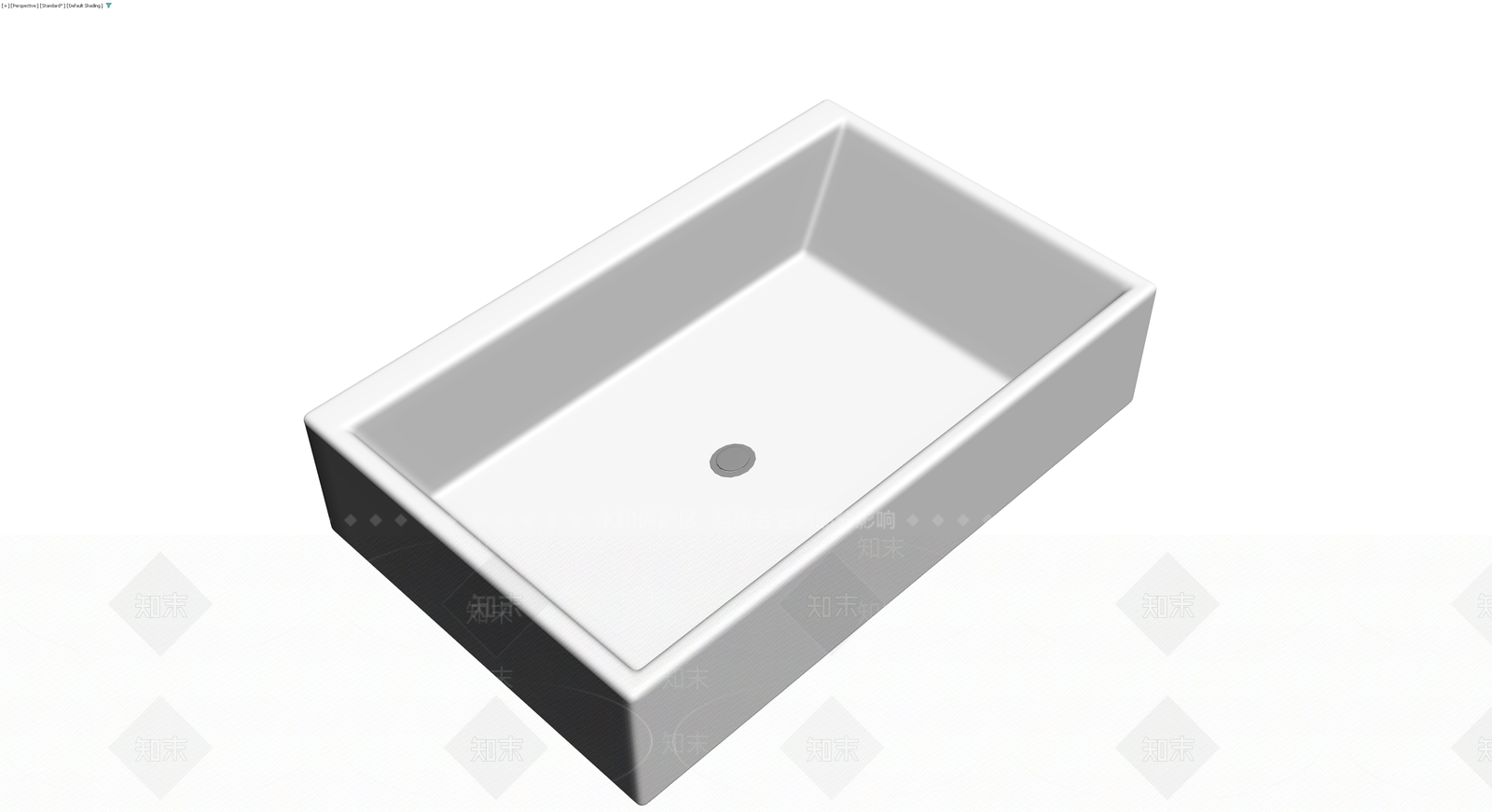 白色矩形洗手盆3D模型下载【ID:1230369611】