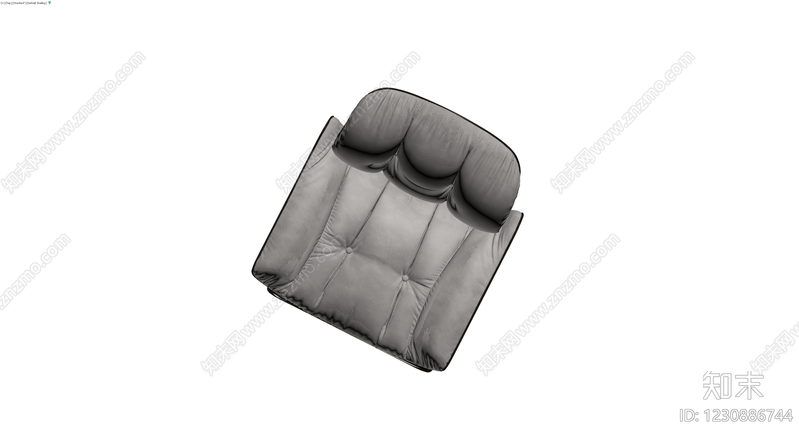 灰模单人休闲沙发3D模型下载【ID:1230886744】
