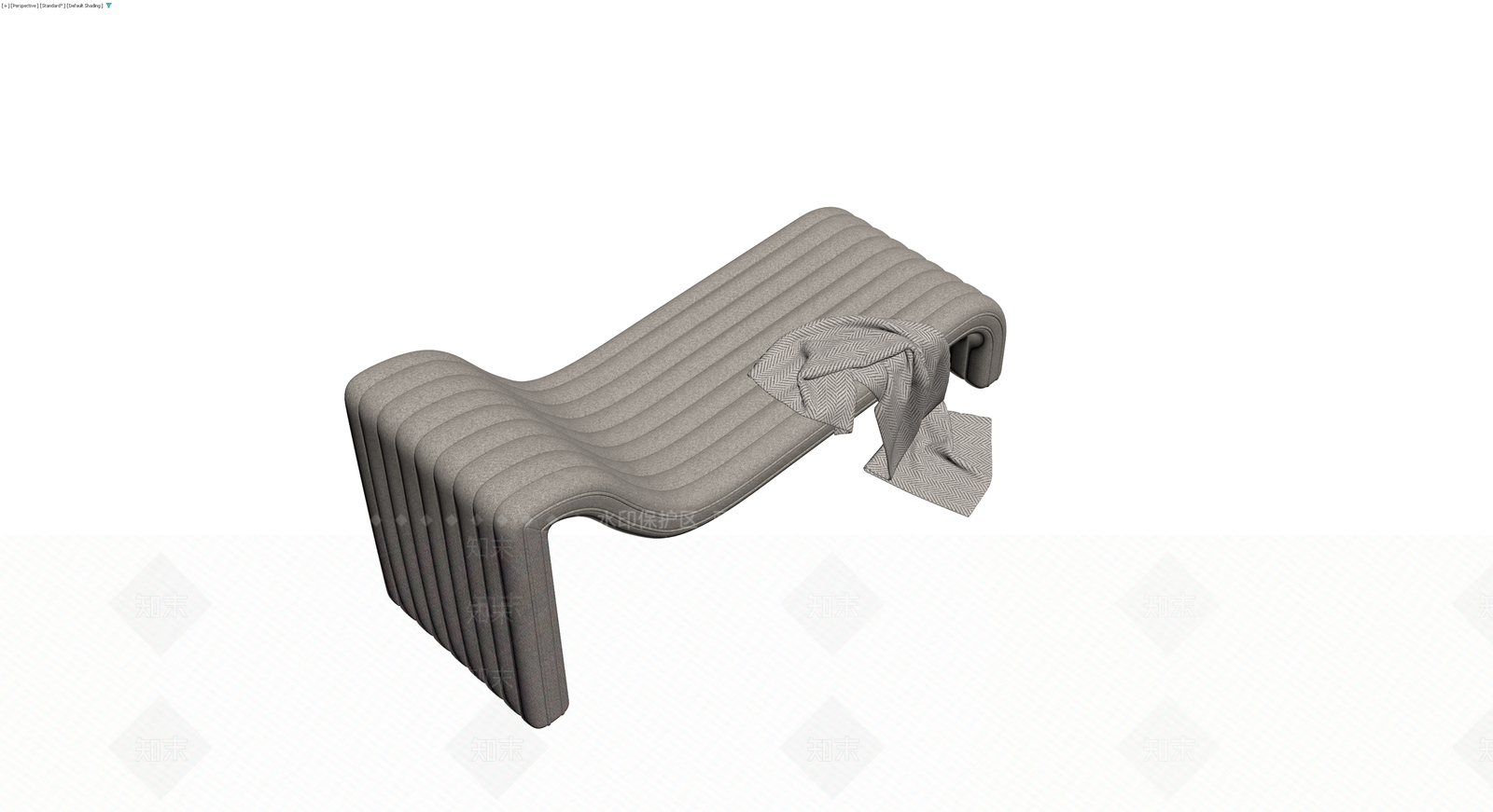 灰色条纹软包躺椅3D模型下载【ID:1230603961】