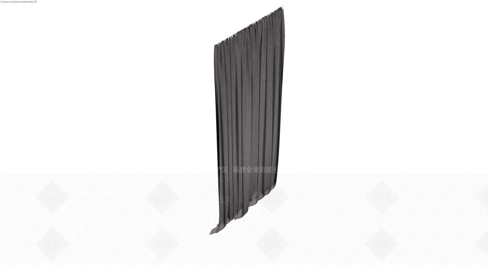 灰色褶皱布艺窗帘3D模型下载【ID:1230101042】
