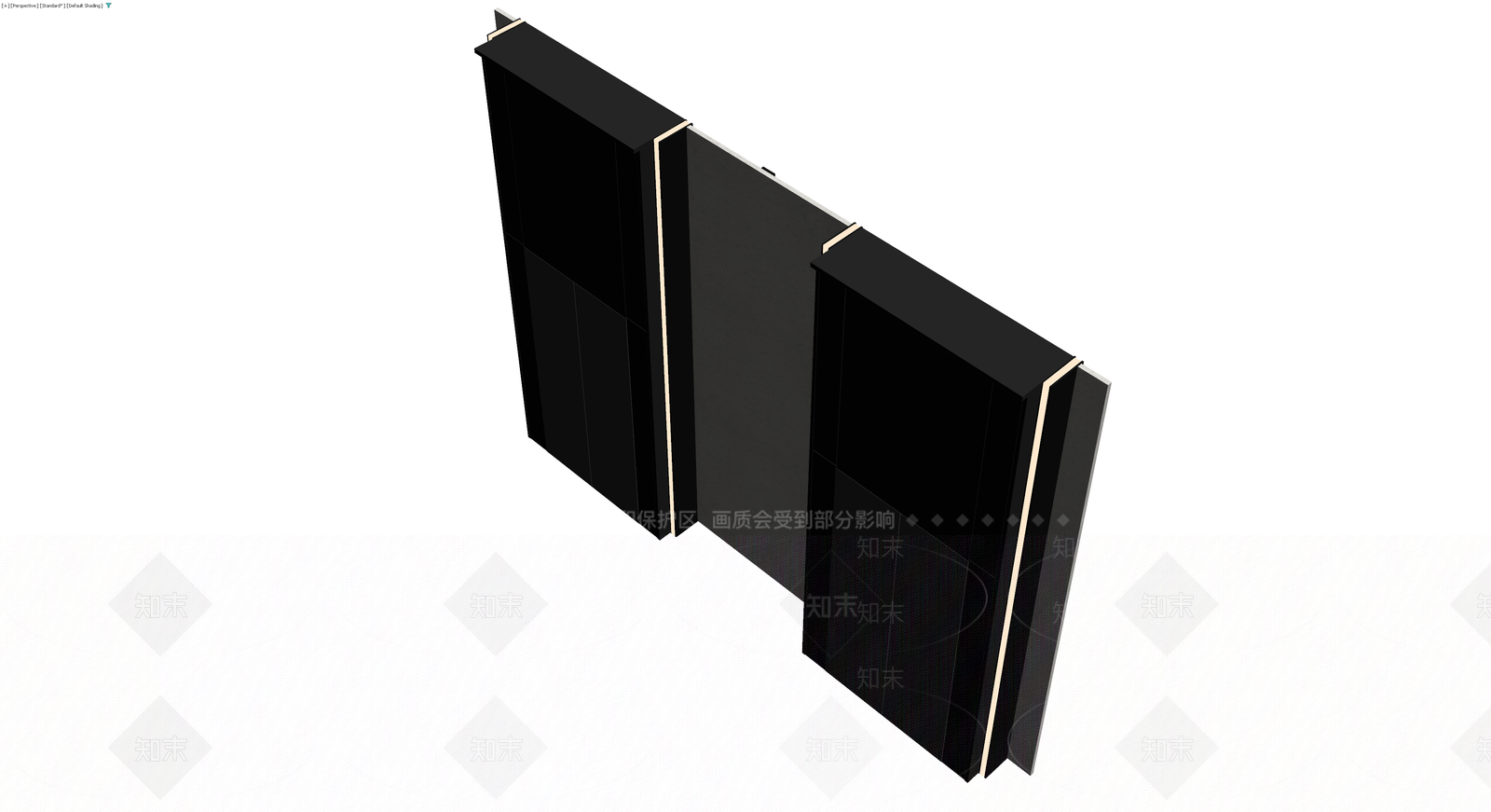 双电梯门套墙面组件3D模型下载【ID:1230444038】