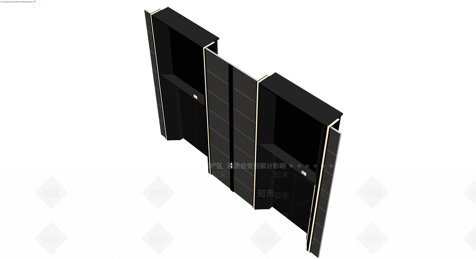 双电梯门套墙面组件3D模型下载【ID:1230444038】