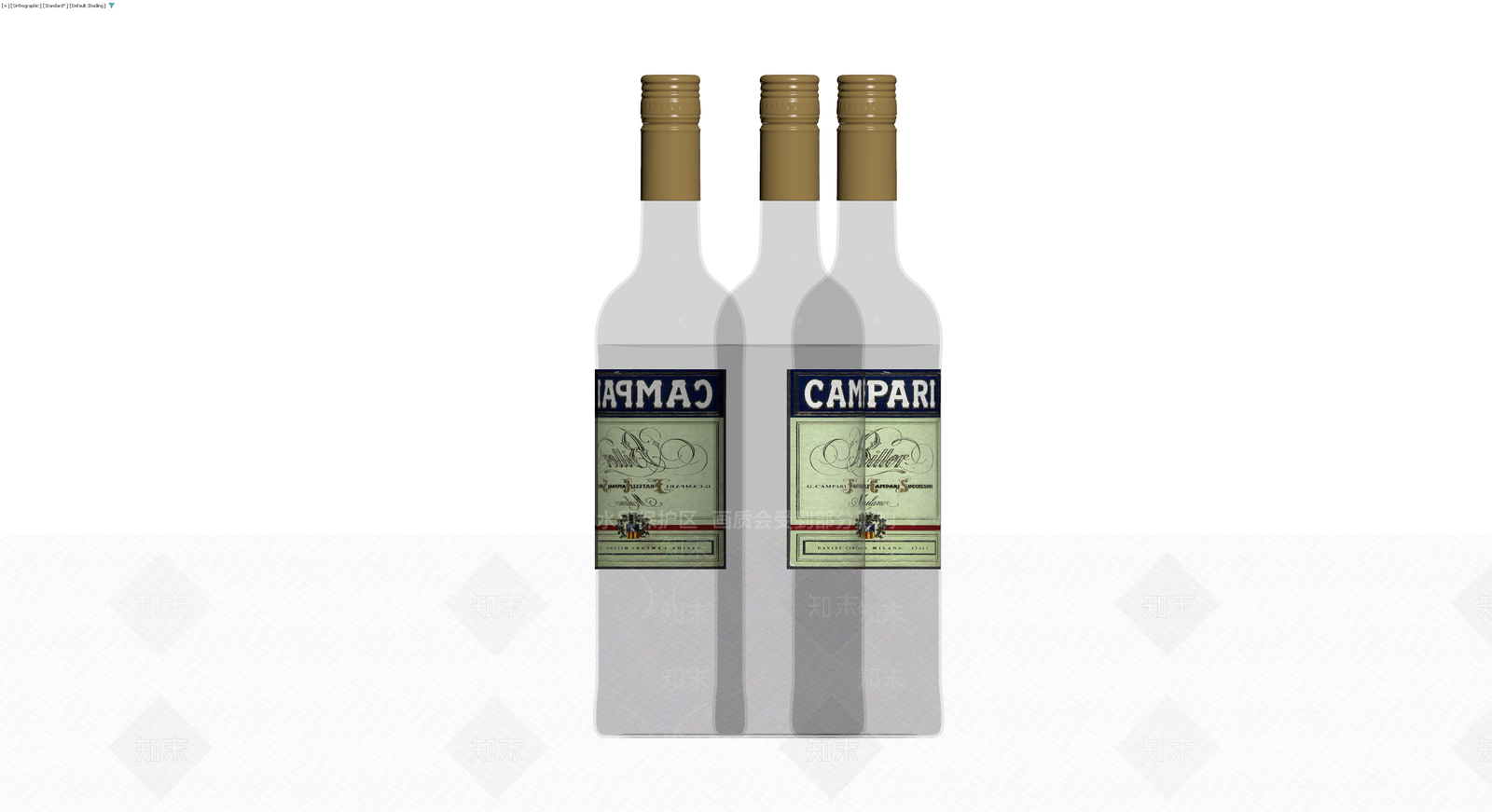 三瓶装Campari利口酒3D模型下载【ID:1230560681】