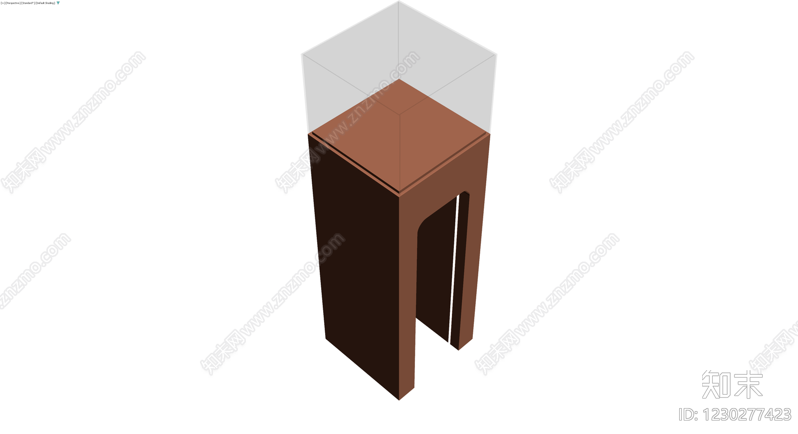 棕色拱门造型边几3D模型下载【ID:1230277423】
