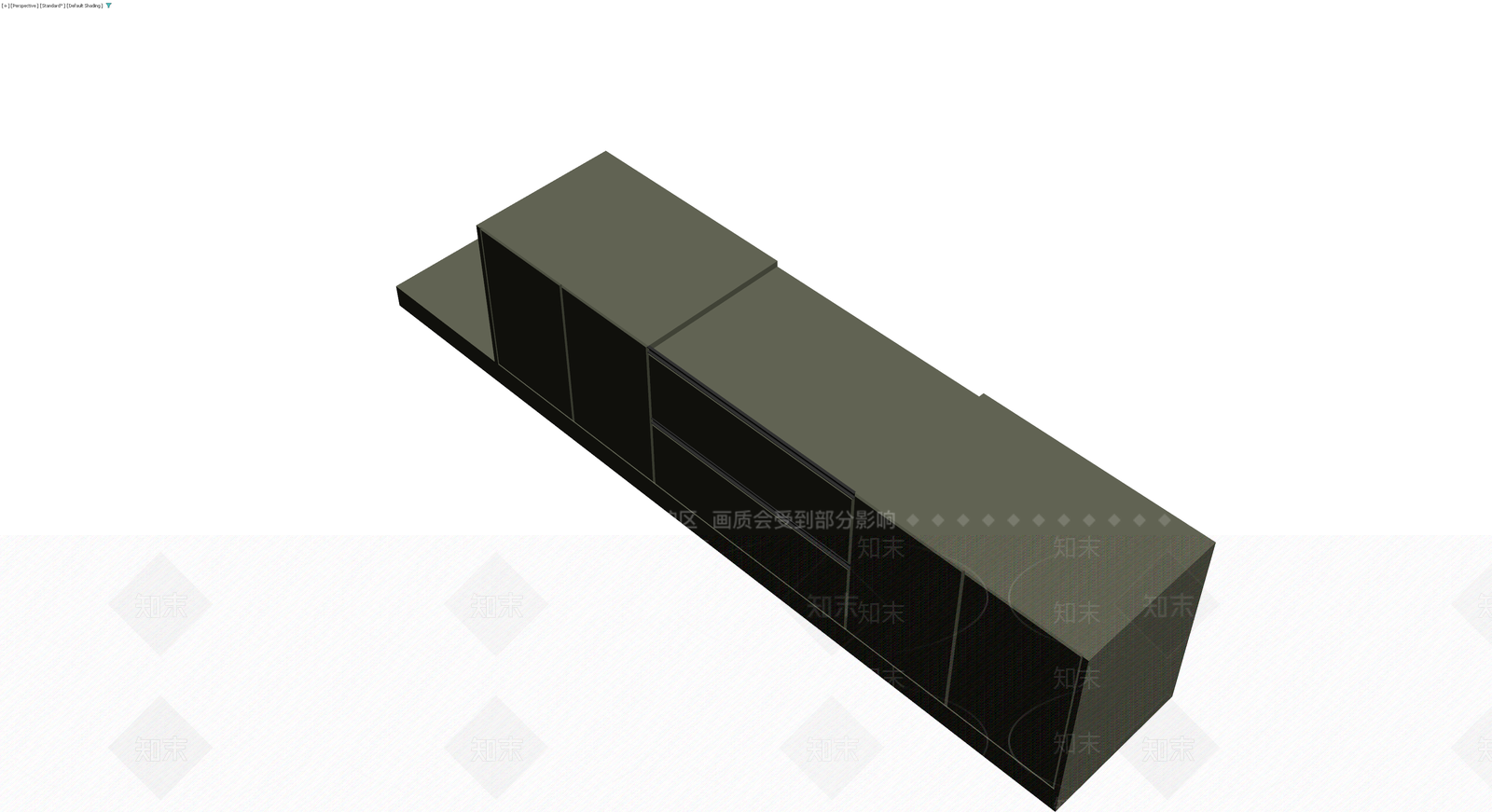 灰色长条柜体灰模3D模型下载【ID:1229932236】