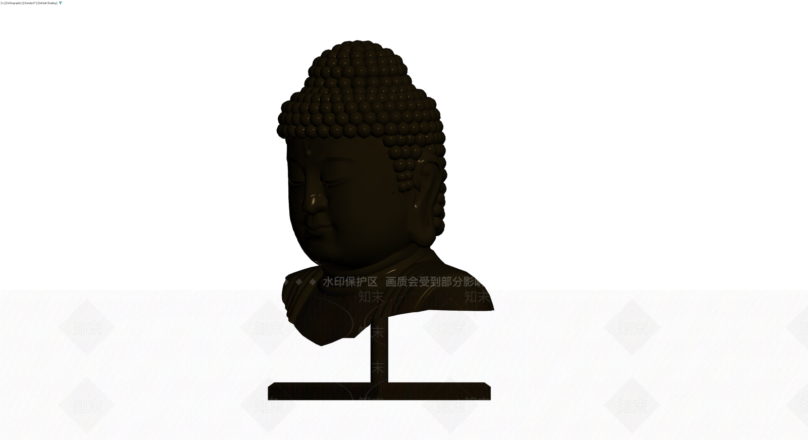 深色佛头半身雕塑3D模型下载【ID:1230343545】