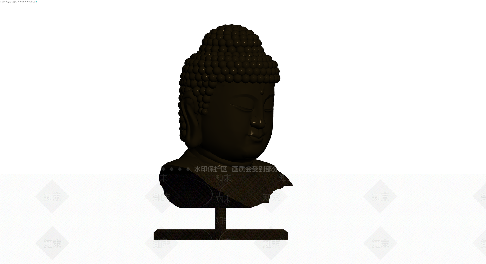深色佛头半身雕塑3D模型下载【ID:1230343545】