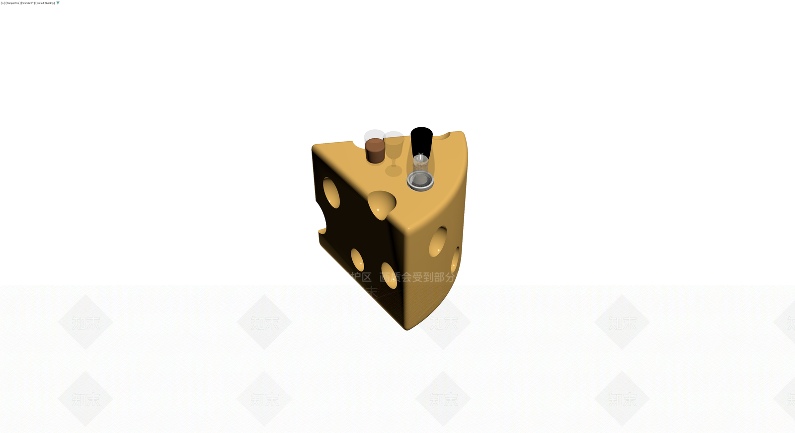 奶酪块与饮品组合模型3D模型下载【ID:1230169422】