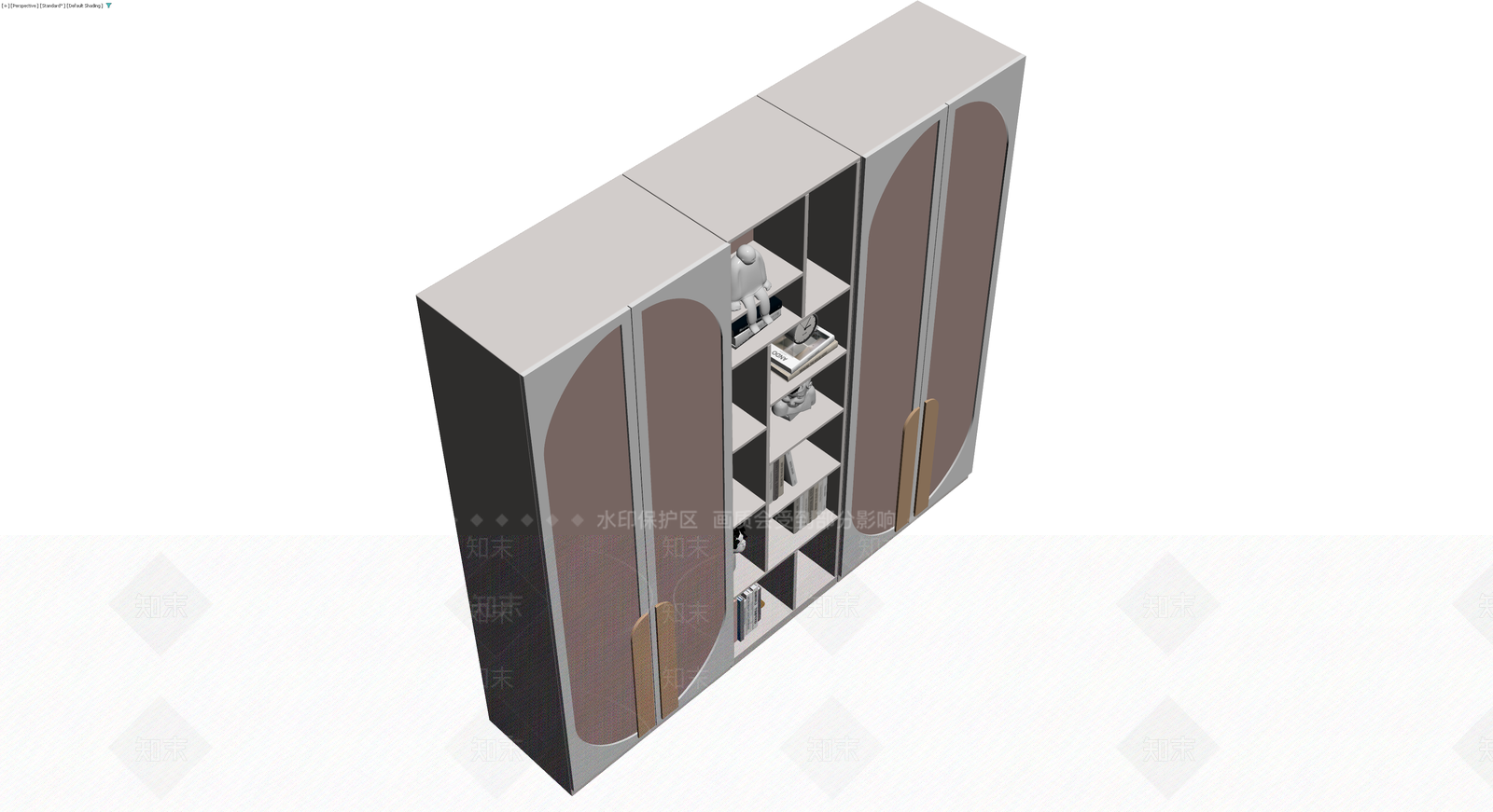 双门书柜组合模型3D模型下载【ID:1229853296】