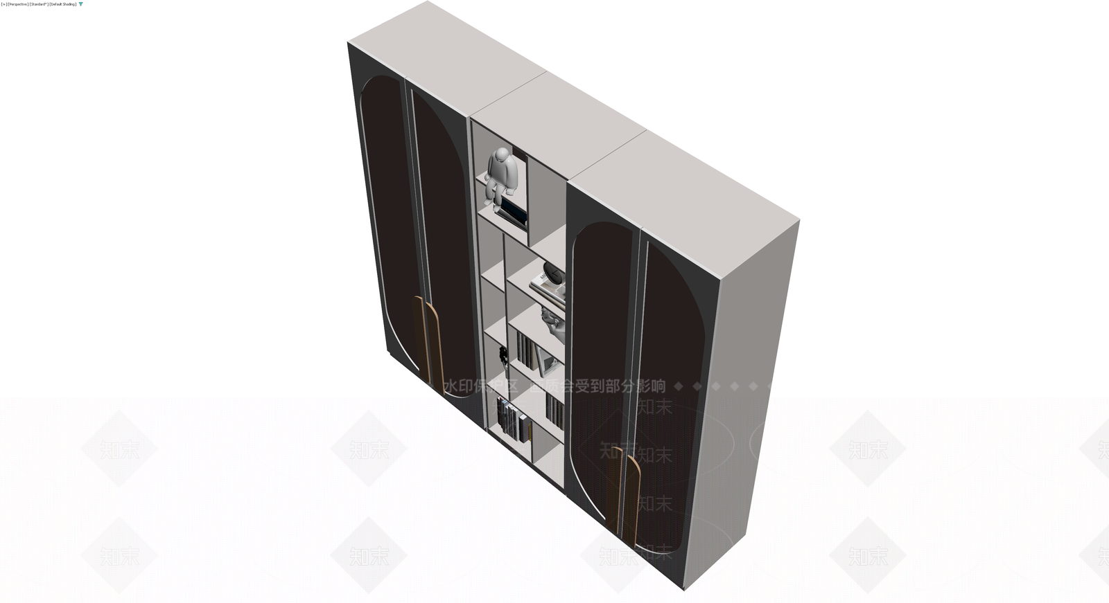 双门书柜组合模型3D模型下载【ID:1229853296】