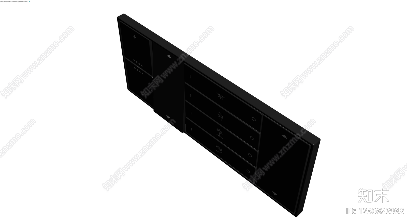 黑色智能触摸开关面板3D模型下载【ID:1230826932】
