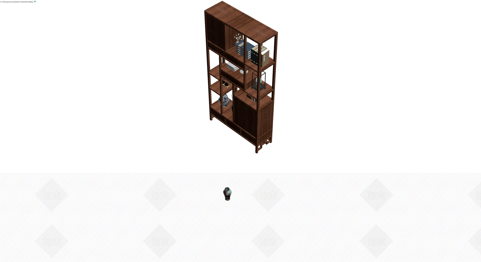 中式实木博古架组合3D模型下载【ID:1230616271】