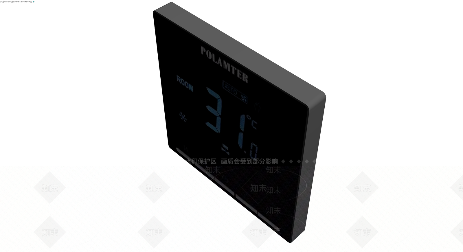 黑色智能温控器面板3D模型下载【ID:1230564874】