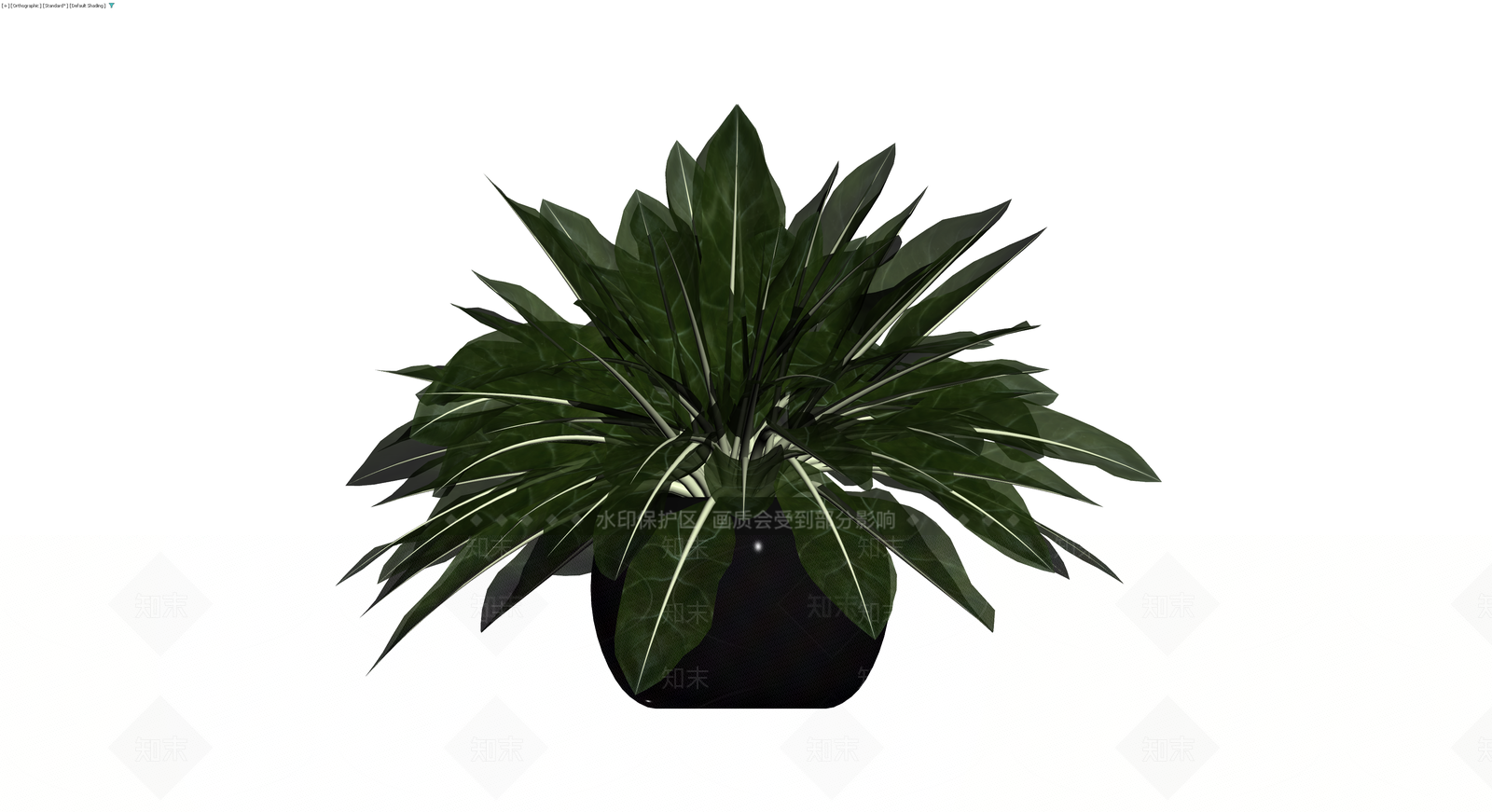 带盆深绿植物盆栽3D模型下载【ID:1230347503】