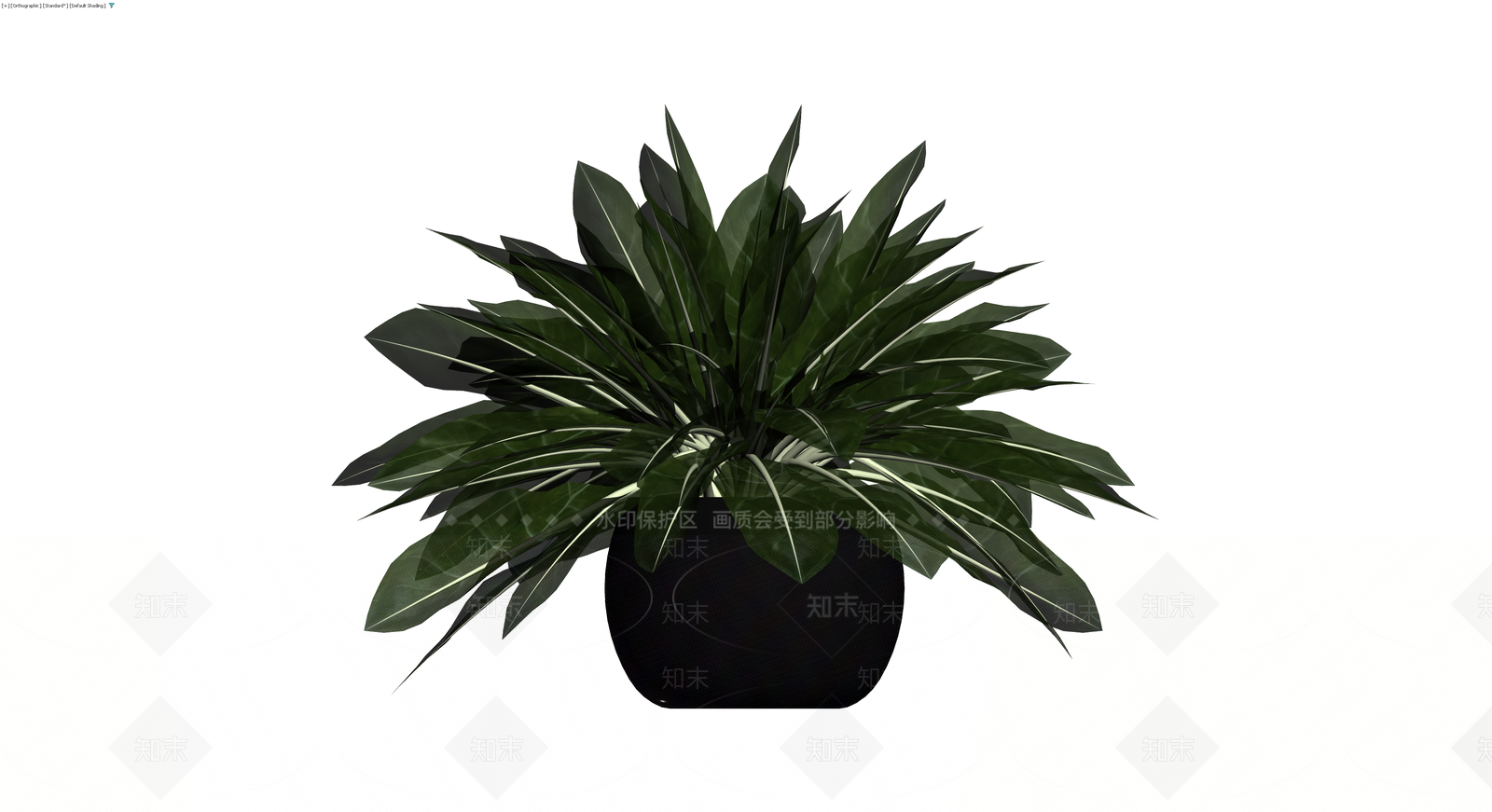 带盆深绿植物盆栽3D模型下载【ID:1230347503】