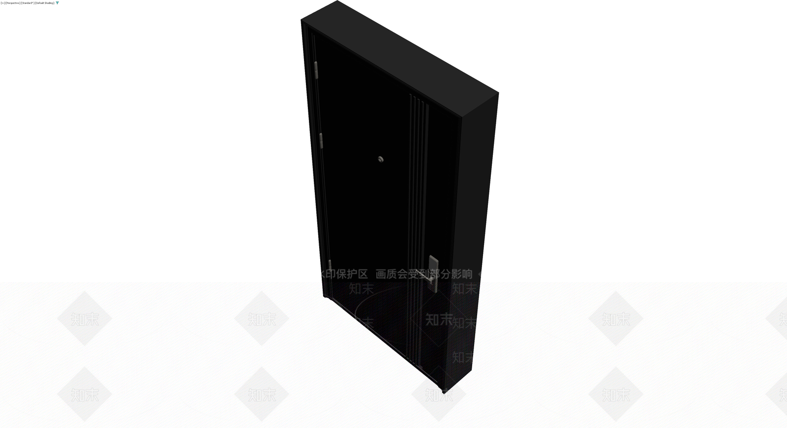 黑色现代入户门3D模型下载【ID:1230659495】