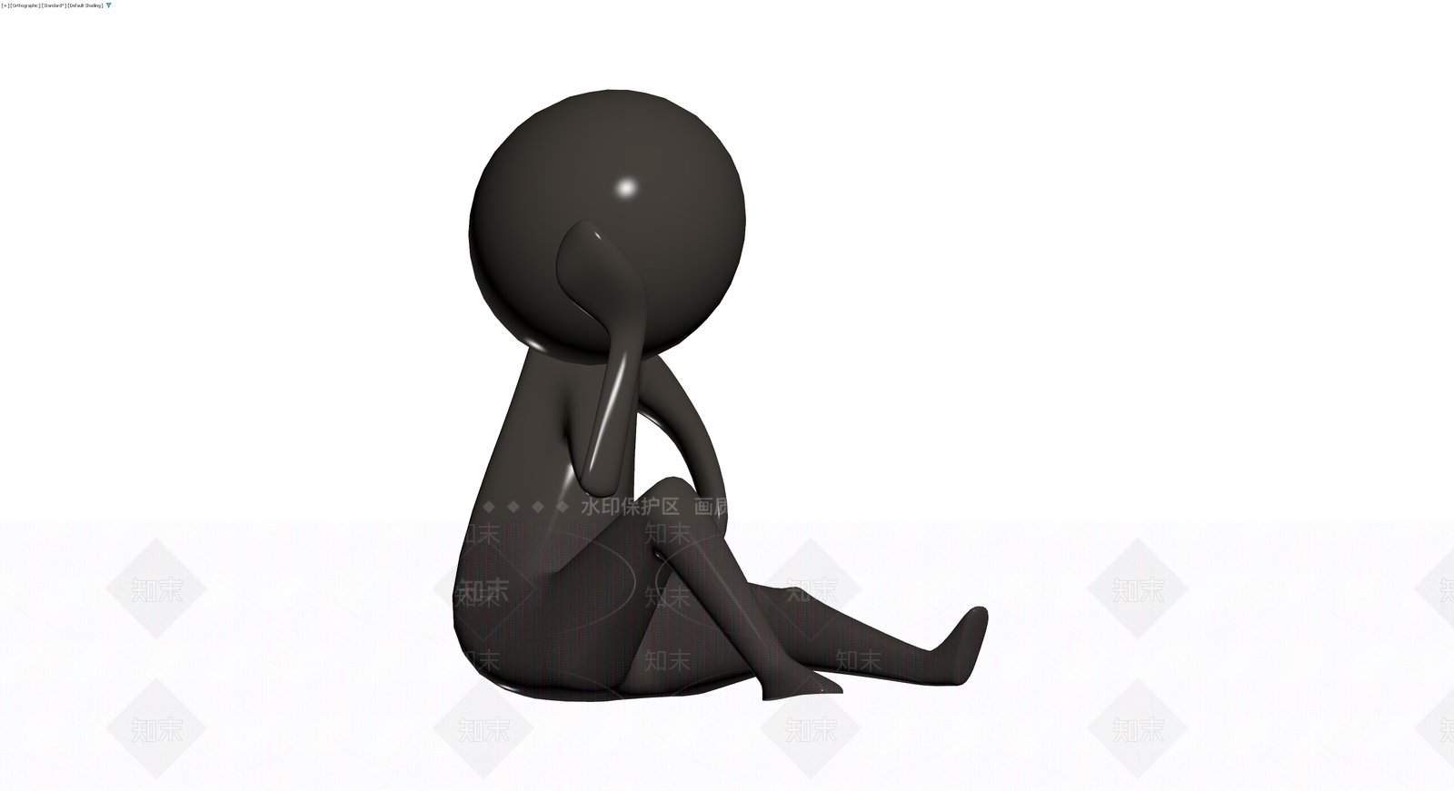 思考人物雕塑模型3D模型下载【ID:1230573545】
