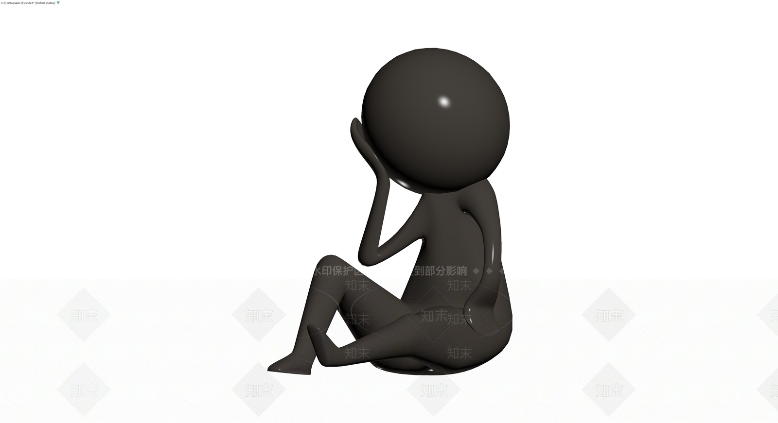 思考人物雕塑模型3D模型下载【ID:1230573545】