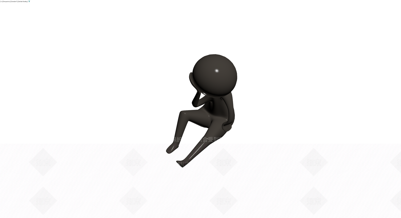 思考人物雕塑模型3D模型下载【ID:1230573545】