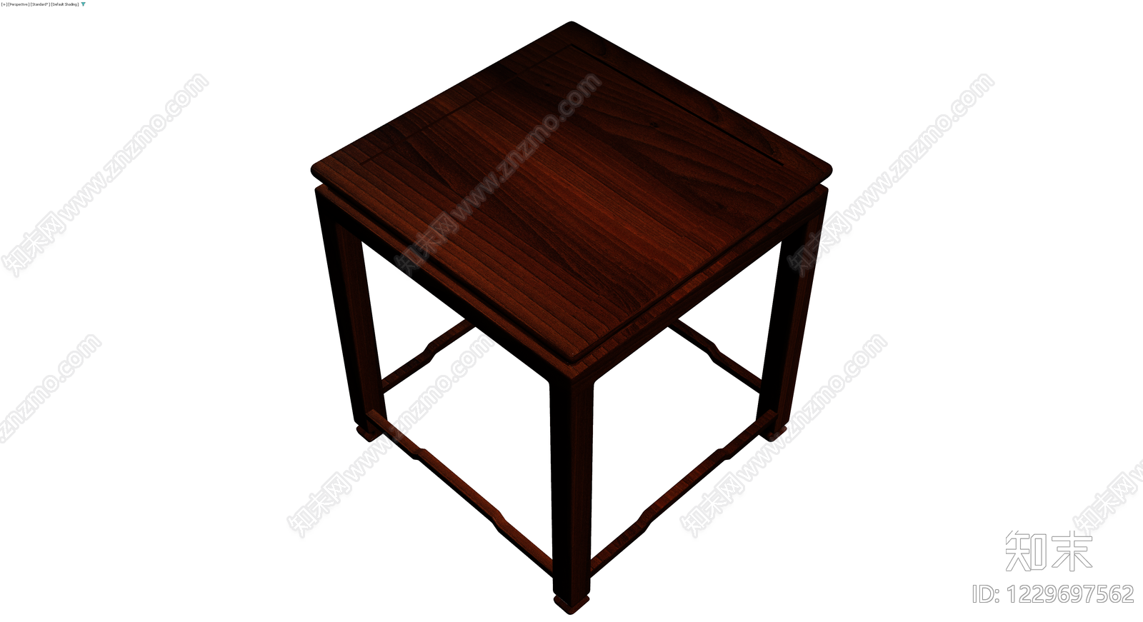 中式深色木质方凳3D模型下载【ID:1229697562】