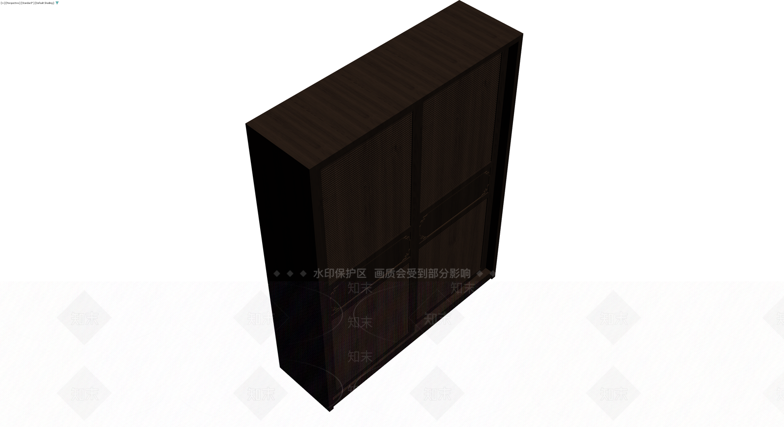 深色木质双门柜3D模型下载【ID:1229974873】