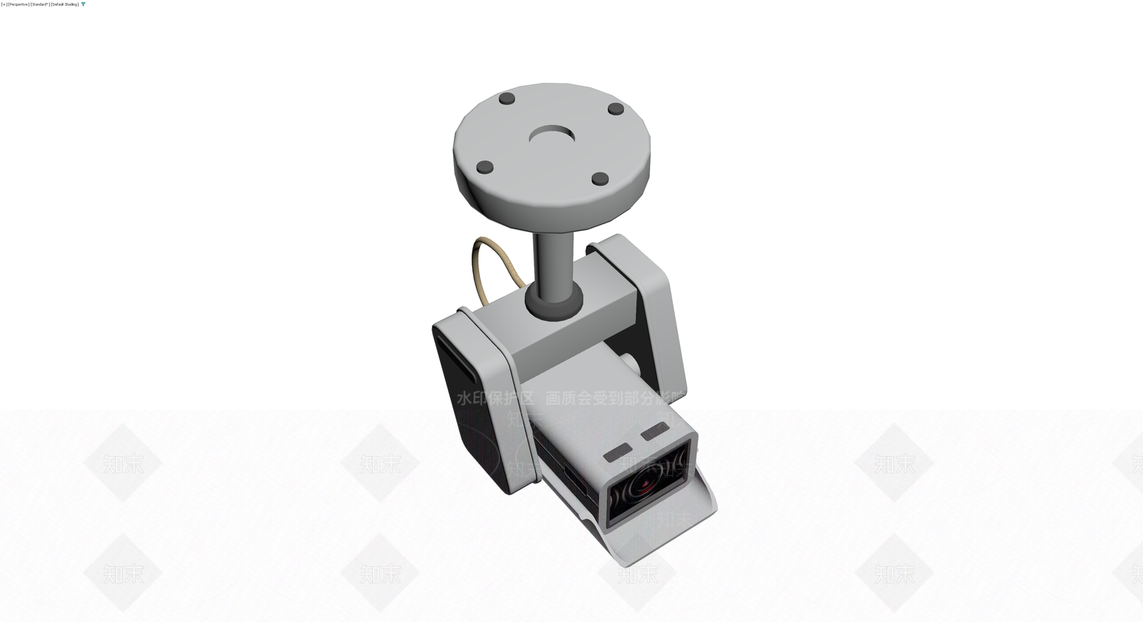 双镜头安防监控摄像头3D模型下载【ID:1230384879】