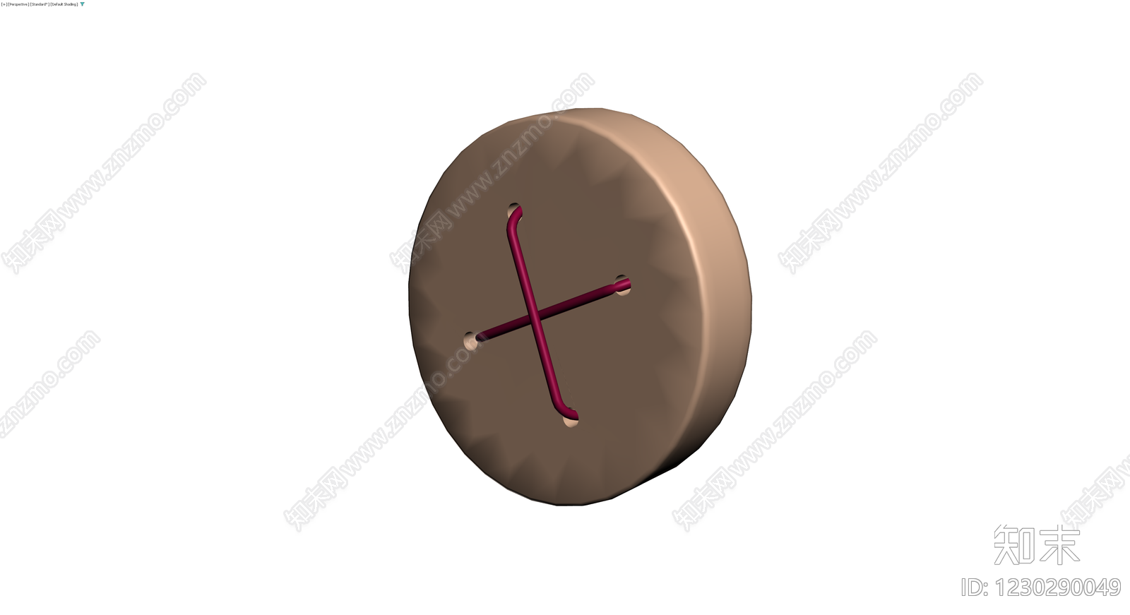 铜色圆盘扣饰模型3D模型下载【ID:1230290049】