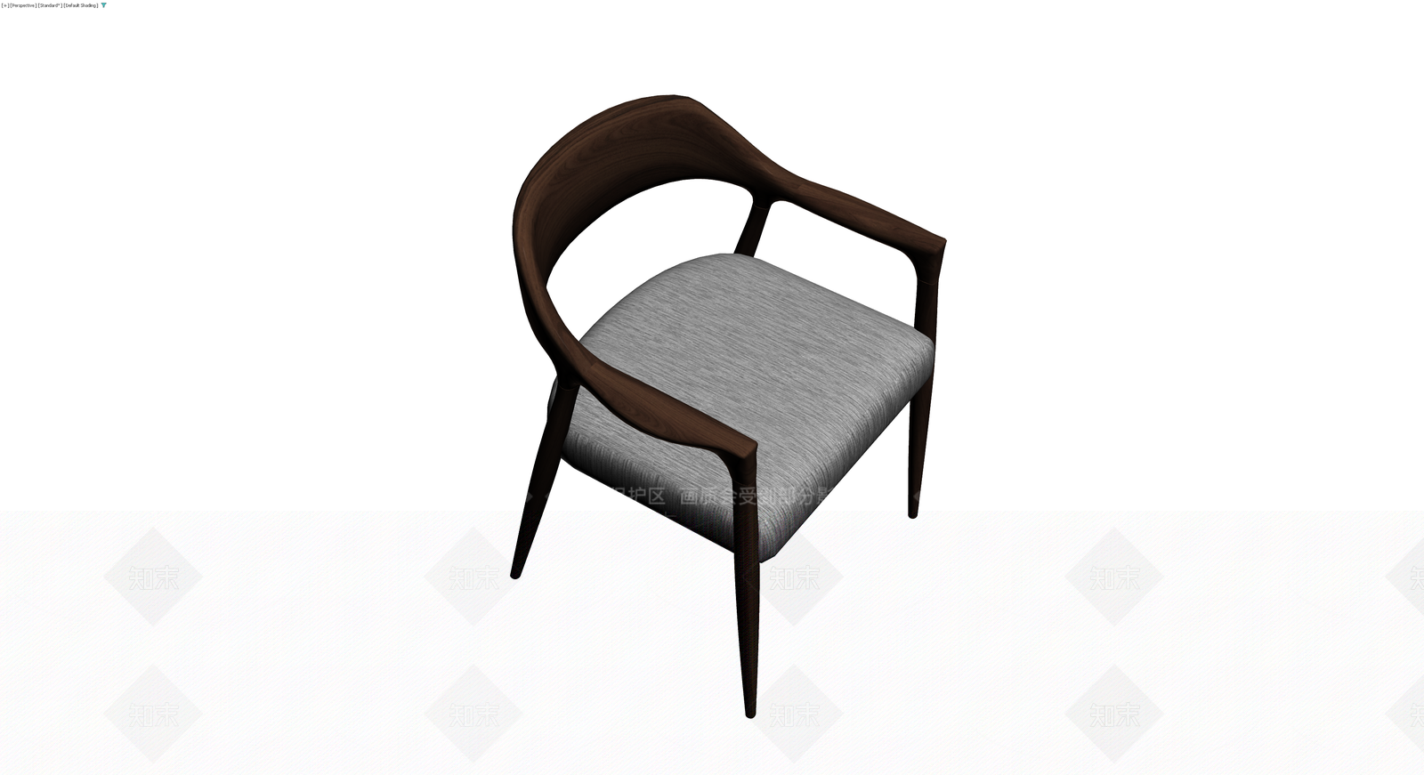 现代深色木质扶手椅3D模型下载【ID:1230651389】