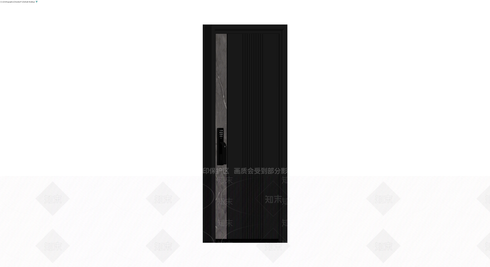 黑色现代智能入户门3D模型下载【ID:1229678594】