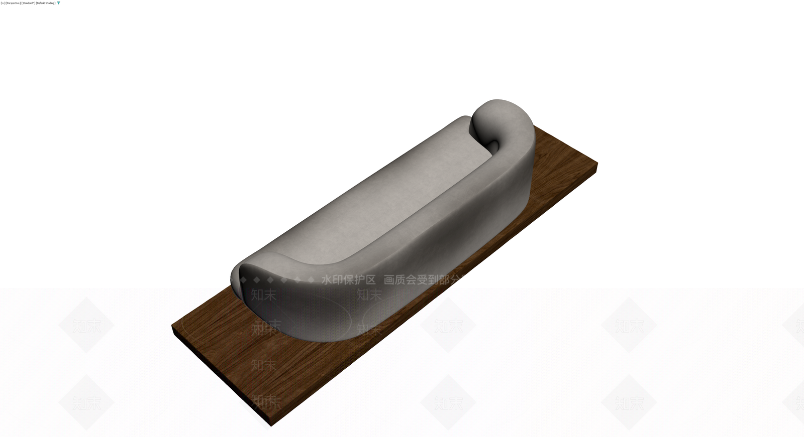 现代弧形木质底座沙发3D模型下载【ID:1229954621】