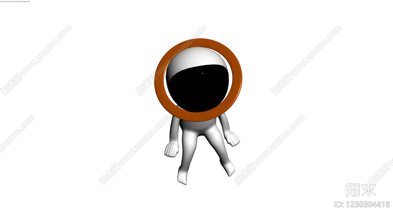 黑白头像带环雕塑3D模型下载【ID:1230304418】